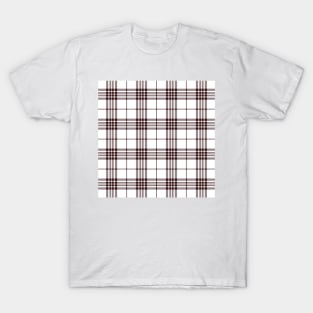 Brown and White Buffalo Tartan Plaid Pattern T-Shirt